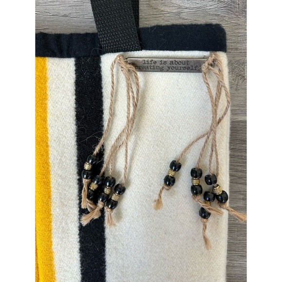 Handmade Wool Boho Western Bag Tote With Tassels - New With Tags - Picture 2 of 8